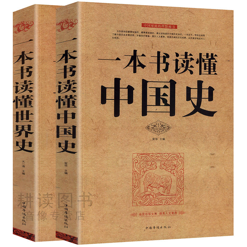 2pcs/set A Book to Understand Chinese History / one book to understand world history book for teens adult