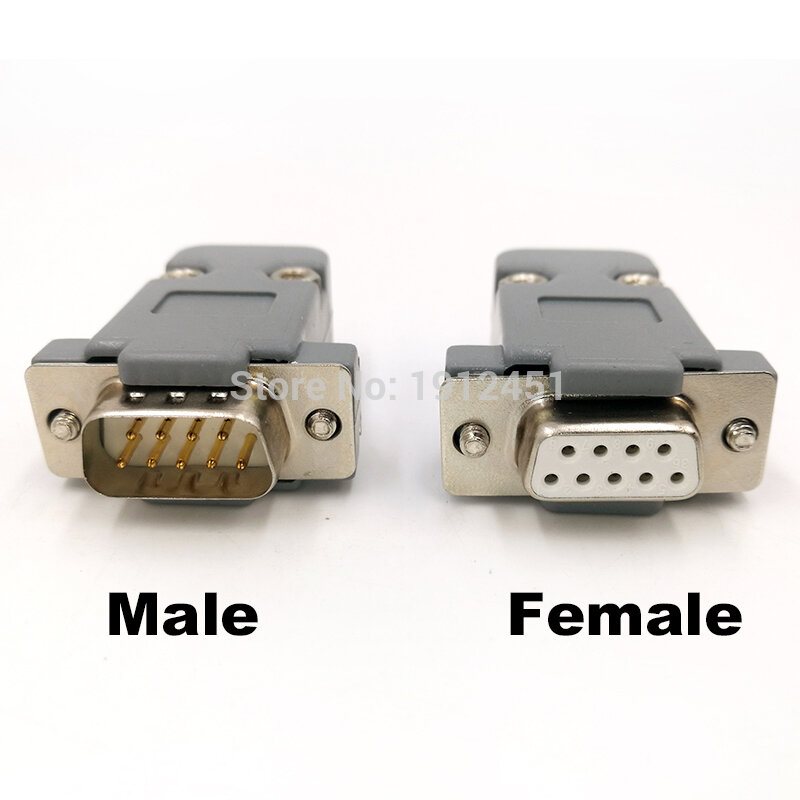 DB9 VGA Plug D Type 9pin พอร์ตอะแดปเตอร์ซ็อกเก็ตหญิง & ชาย RS232 DP9