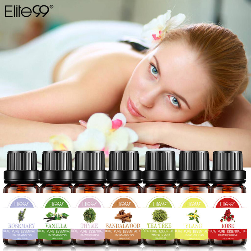 Aceite esencial de lavanda Elite99 de 10 ml, aceite de masaje para el baño, cuidado de la piel, aceite de árbol de té para difusores de aromaterapia, aceite esencial Natural