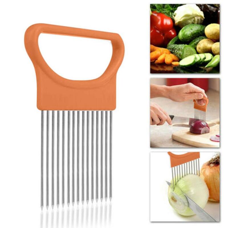 Trancheuse d'oignon et de tomate, gadgets de cuisine, outils de coupe, fourchette sûre, légumes, nouveau, 2019