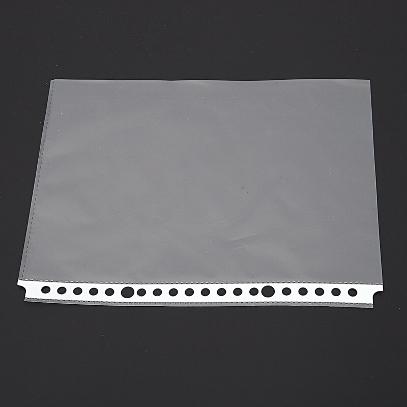 Confezione da 200 tasche perforate trasparenti A5-cartelle in plastica poli