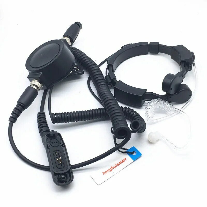 High sensitive Throat Control Air Tube Shoulder Round Big PTT headphone for Motorola P8268 XPR6100/6550/6580 DP4400 DP4408 etc