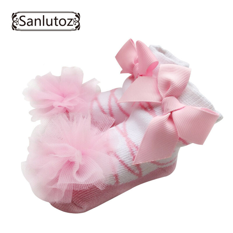 Sanlutoz Baby Socken Infant Socken für Mädchen Neugeborene Socken für Prinzessin Urlaub Geburtstag Geschenke für Baby Mädchen Mode 0-12 monate