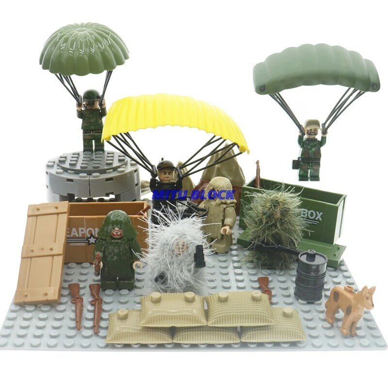 Military SWAT PUBG Sniper Guns Ghillie Suits Camouflage Clothes Parts Compatible Army WW2 Soldier Legoelys Building Blocks Toys