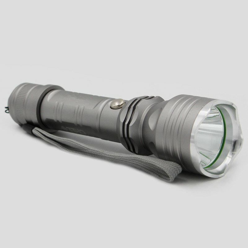 Przenośna latarka LED XPE 350 lumenów 3 tryb szara latarka Lanterna