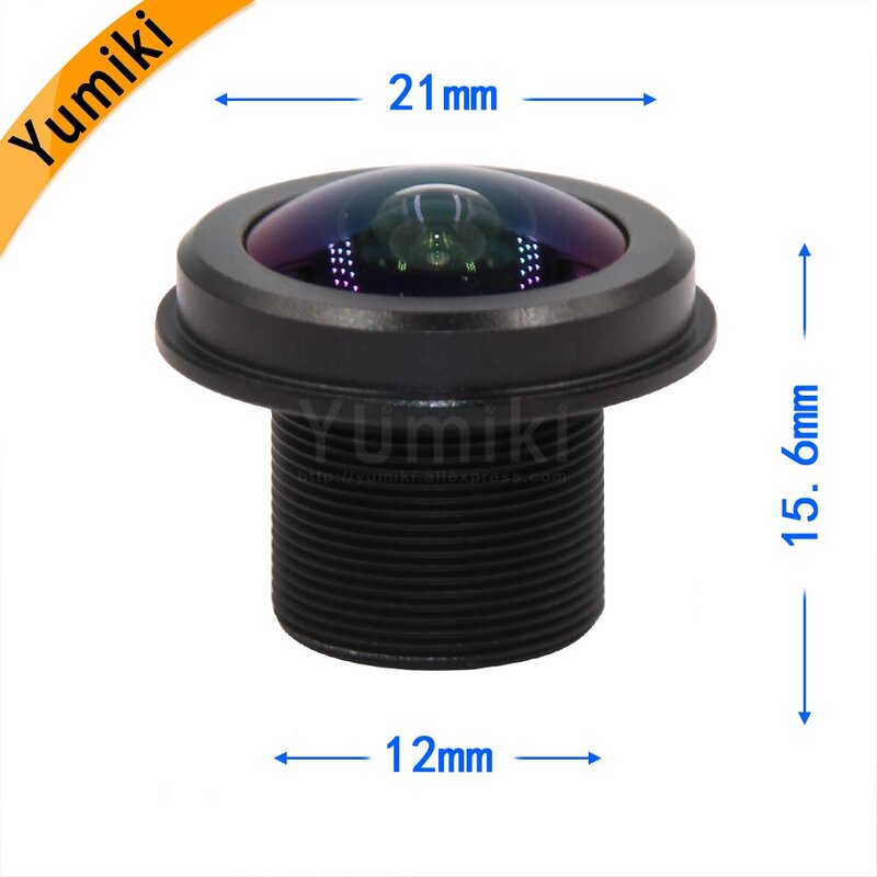 Yumiki CCTV LENS 5MP 1.56mm M12*0.5 1/2.5" lens Fisheye 360degree for CCTV Security 1080P IP camera