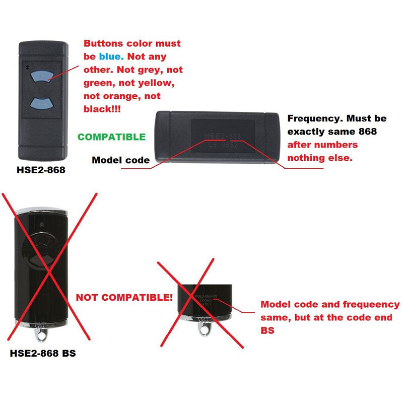 HORMANN Compatible Remote Control 868 MHz Transmitter HORMANN HSM2,HSM4 868 Garage Door Remote Command Remote Barrier Switch
