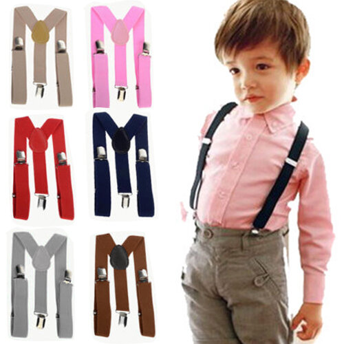 Kids Suspenders Ribbon Boys Girls Adjustable Clip-On Braces Y-Back Suspender  Wedding Costume Skirt Adjustable Y-Back Brace Belt