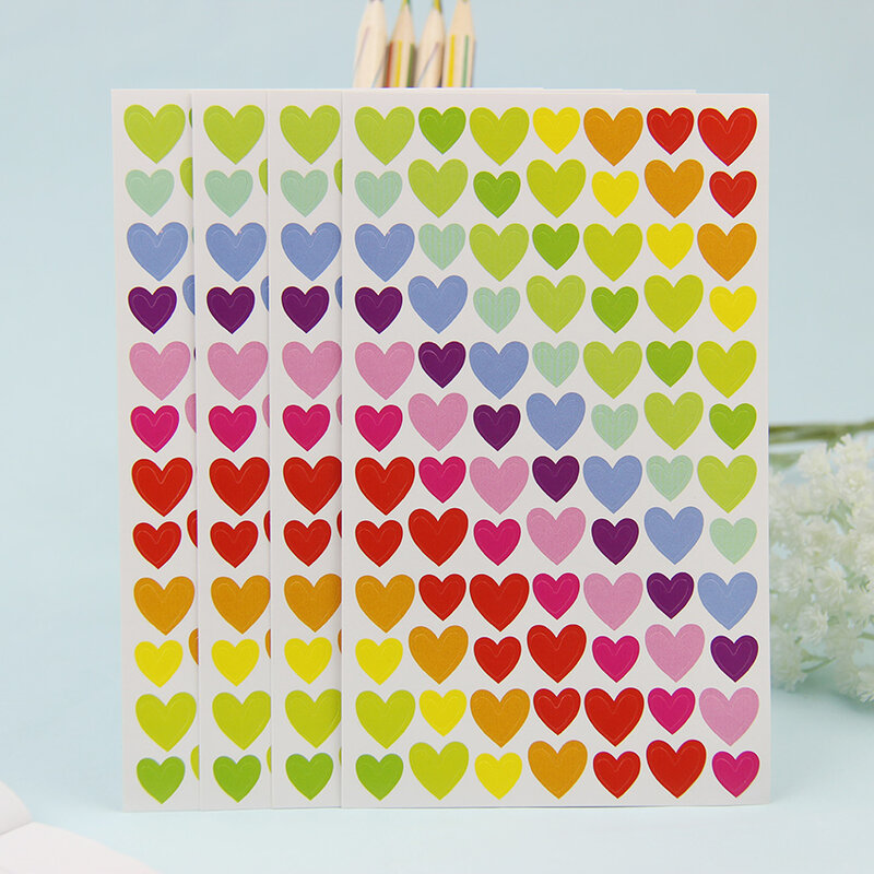 6 fogli/lotto nuovi punti colorati stella cuore adesivo di carta fai da te multifunzione decorazione cancelleria adesivi forniture scolastiche per ufficio