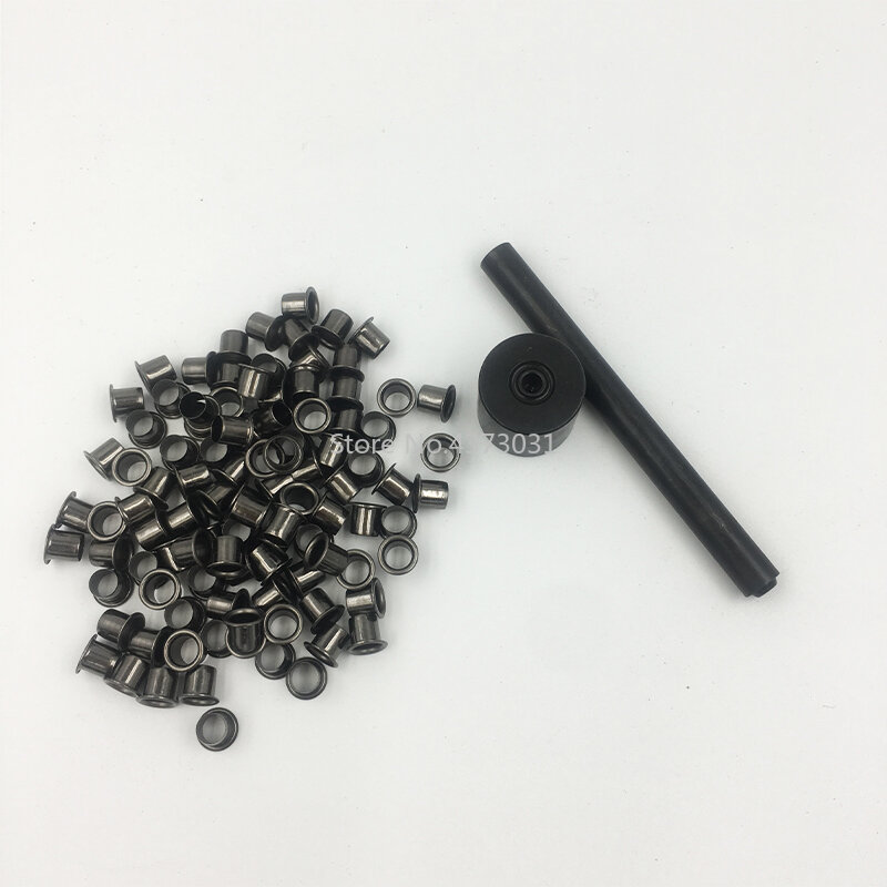 Kydex-Outils d'installation d'ongles en laiton noir, 1 jeu d'oeillets, 100 pièces