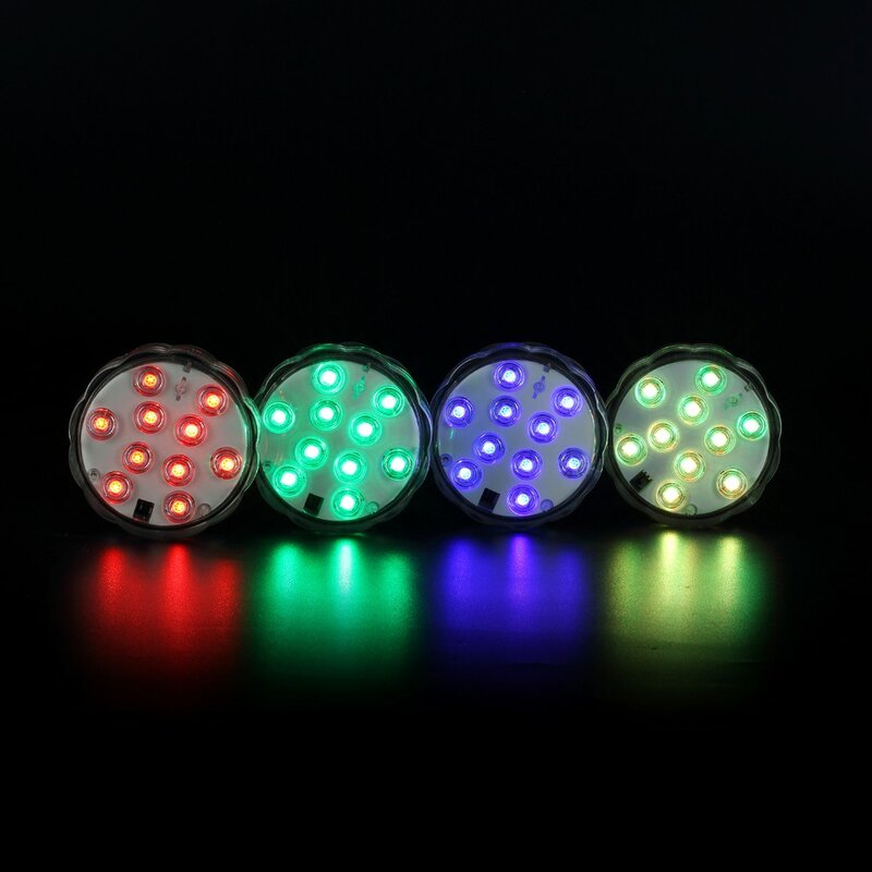 Luces LED sumergibles con pilas RGB multicolor, luz impermeable con control remoto para acuario, fiesta, fiesta de boda