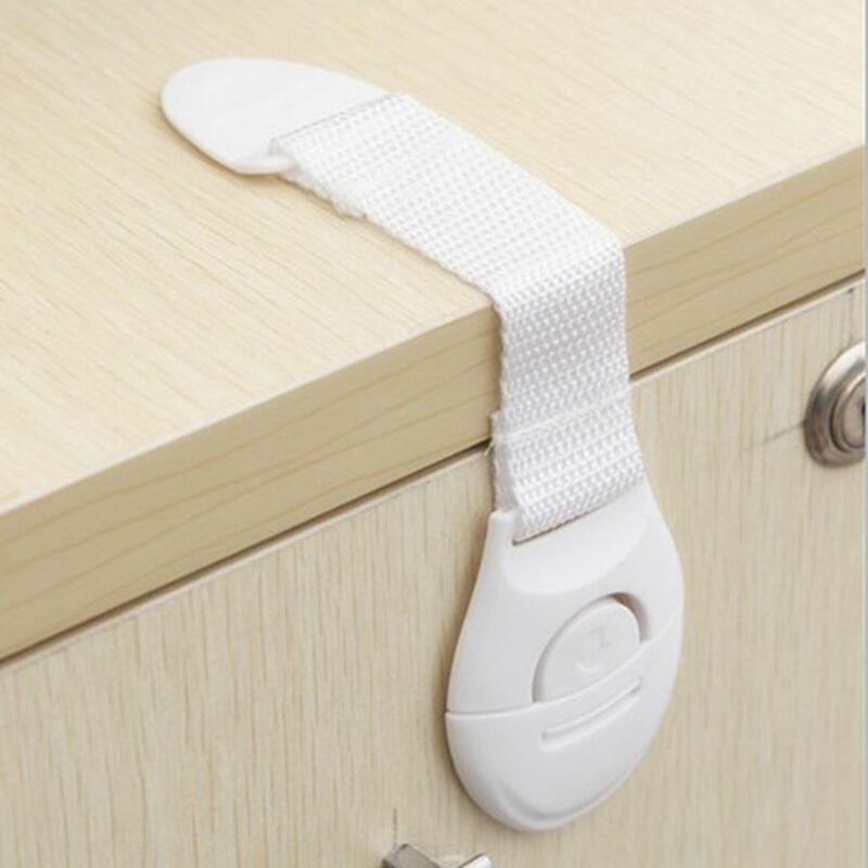 5Pcs Safety Plastic Children Protection Lock Cabinet Door Drawers Refrigerator Toilet Blockers Kids Baby Care Safety Lock Strap