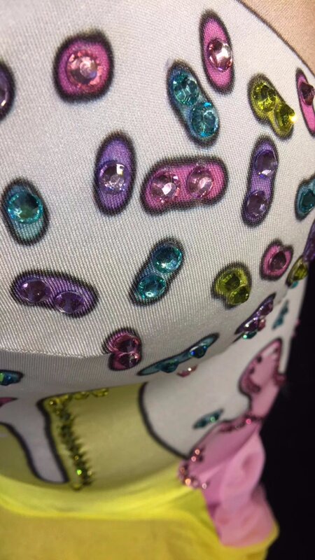 Đầy màu sắc Thạch Jumpsuit Xà Cạp Guaze Váy Splice Trang Phục Nữ Ca Sĩ Khiêu Vũ Chương Trình Sân Khấu Mặc Hộp Đêm Tiệc Prom MẶC