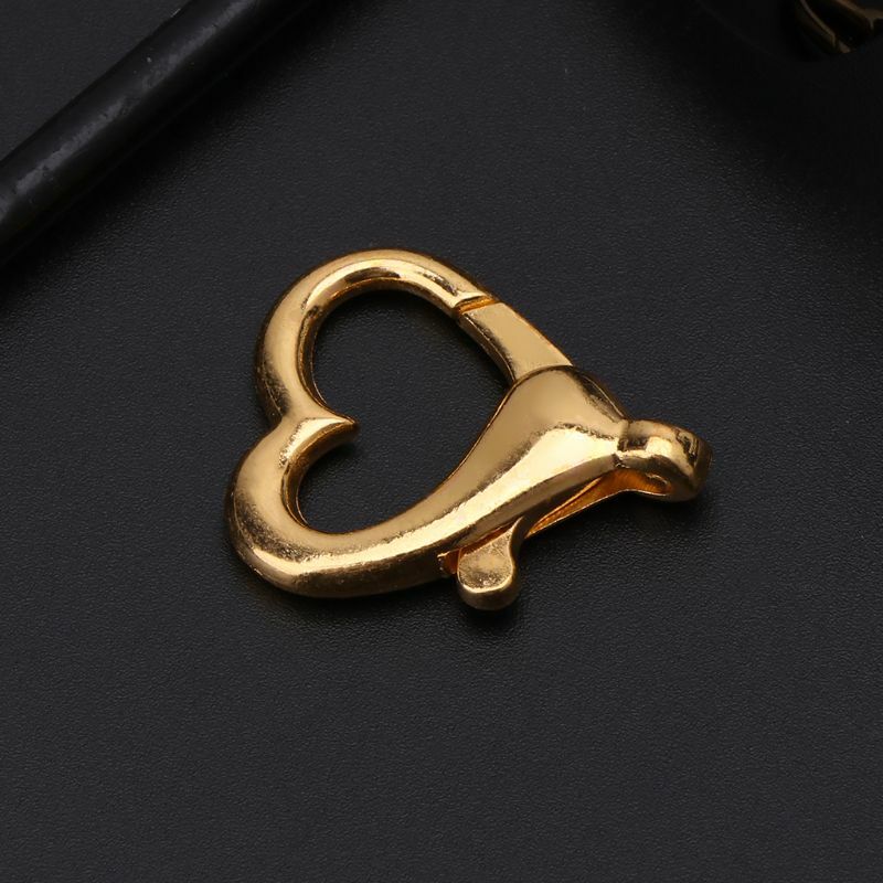 5 Pcs Love Heart Shape Lobster Buckle Keychain Pendant DIY Accessories Crafts Jewelry Making Tools Material