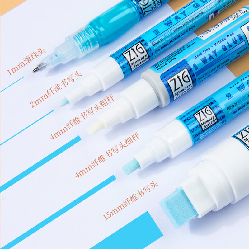 Zig Kuretake Memory System 2 Way Glue Pens Environmental Adhesive DIY Hand Work Pen Office School Supply