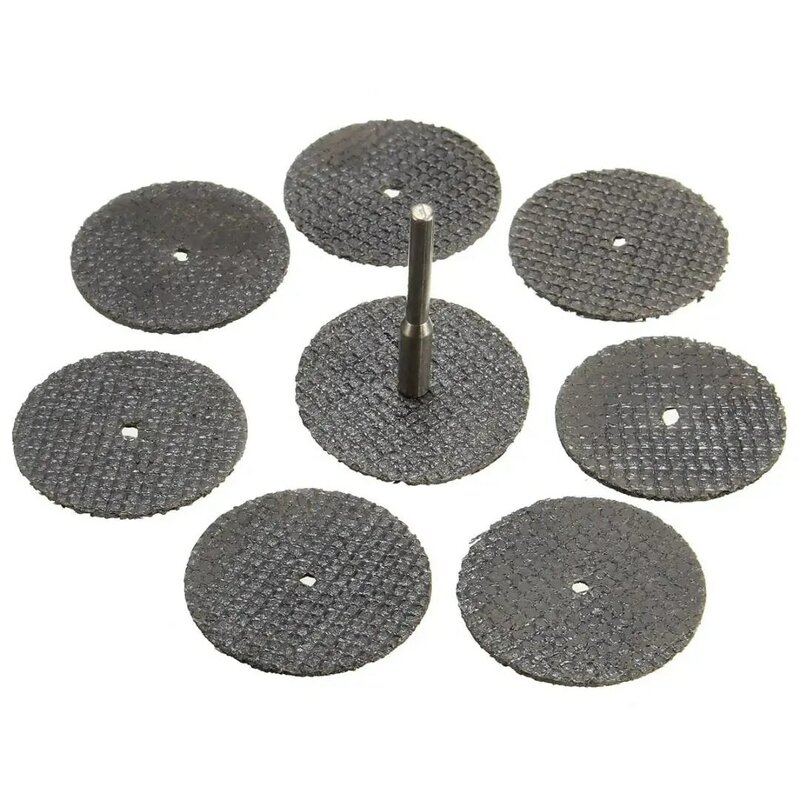 100pcs Fiberglass Reinforced Cut Off Wheel Discs Rotary Tool 32mm + 2pc Mandrel Abrasive Cutting Grooving Tools