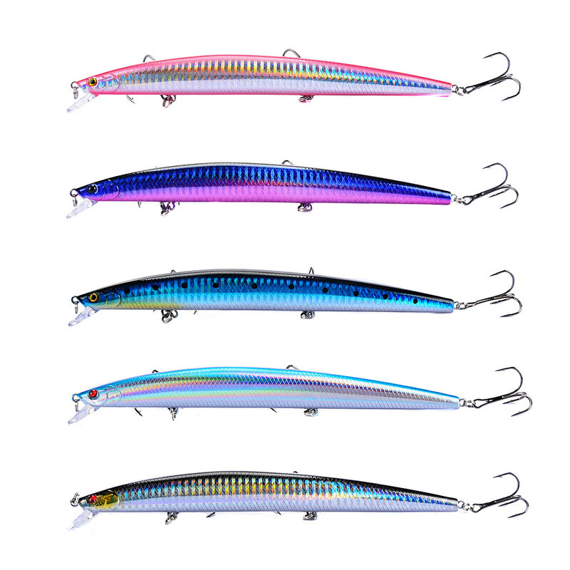 Beste verkauf 1 stücke 18 cm 24g große lange fisch Minnow meer angeln köder köder 3D augen Starken haken lockt für meer angeln