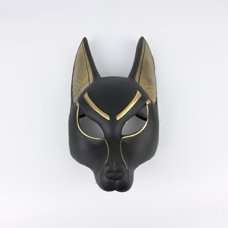 Maschera facciale Cosplay Anubis egiziana PVC Canis spp testa di lupo Jackal Animal Masquerade puntelli Party Halloween Fancy Dress Ball