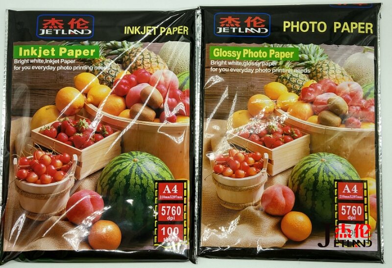 50 fogli di carta a getto d'inchiostro lucida a doppio lato 120g per la stampa di immagini fotografiche del menu del ristorante carta Jetland
