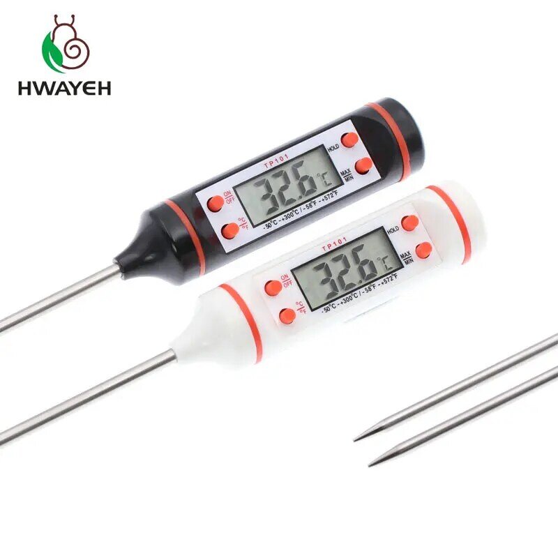Digital Probe Meat Thermometer Kitchen Cooking BBQ Food Thermometer Cooking Stainless Steel Foldable Probe Meat Turkey