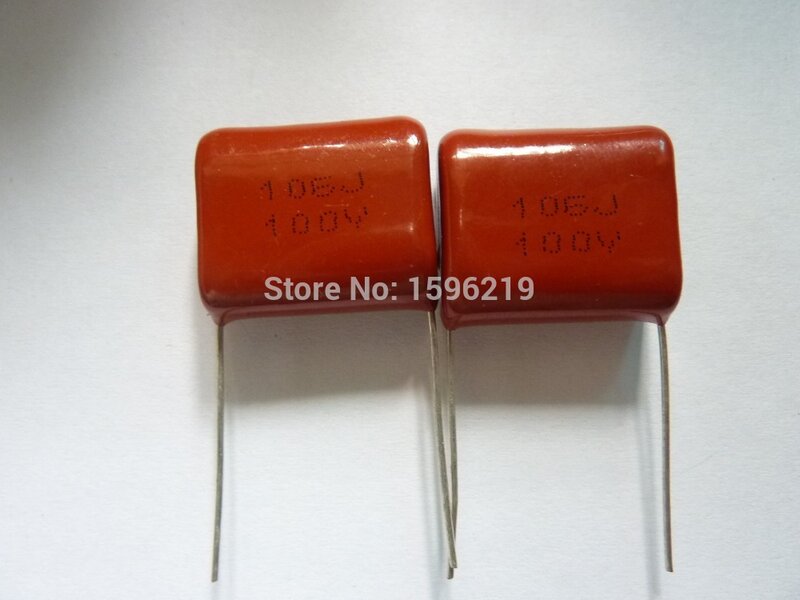 Capacitor metalizado do filme do polipropileno do uf p22 cl21 do capacitor 106 100v 106j 10 de 5 pces cbb