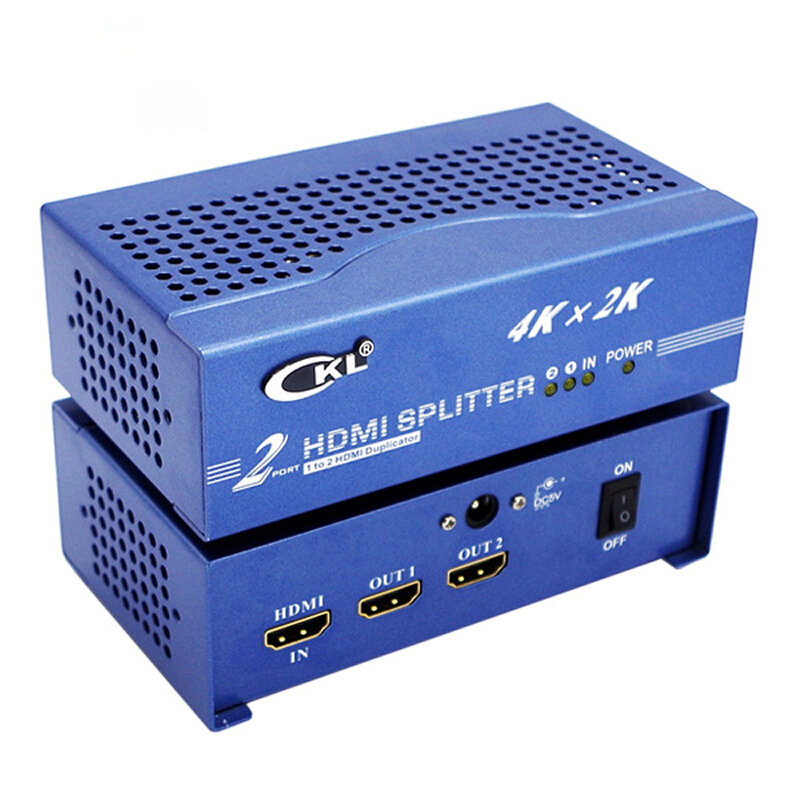 CKL 1ใน2จากแยกHDMIโลหะสีฟ้า1ชิ้น1.4โวลต์4D 3D 1x2 HdmiโรเนียวสำหรับXbox PS3 PS4 PC DV DVD HDTV HD-9242