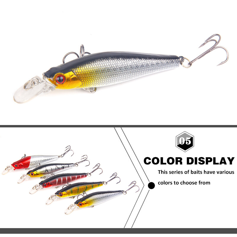SEAPESCA Minnow Fishing Lure 85mm 8g Hard Bait Diving 3D Laser Eyes Lifelike Excellent Paint Artificial Pesca Tackle YA12