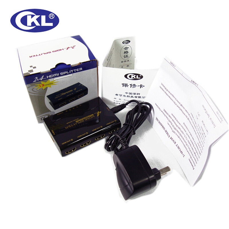 CKL-minidivisor HDMI HD-94M, 1x4, 4 puertos, compatible con 1,4 V, 3D, 1080P