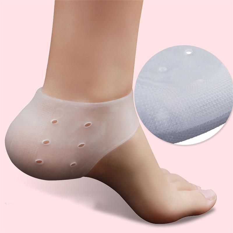 2Piece Highly Resilient Silicone Ankle Pads Backfoot Protective Tool High Heel Shoe Inserts Gel Sleeves Breathable Health Care F