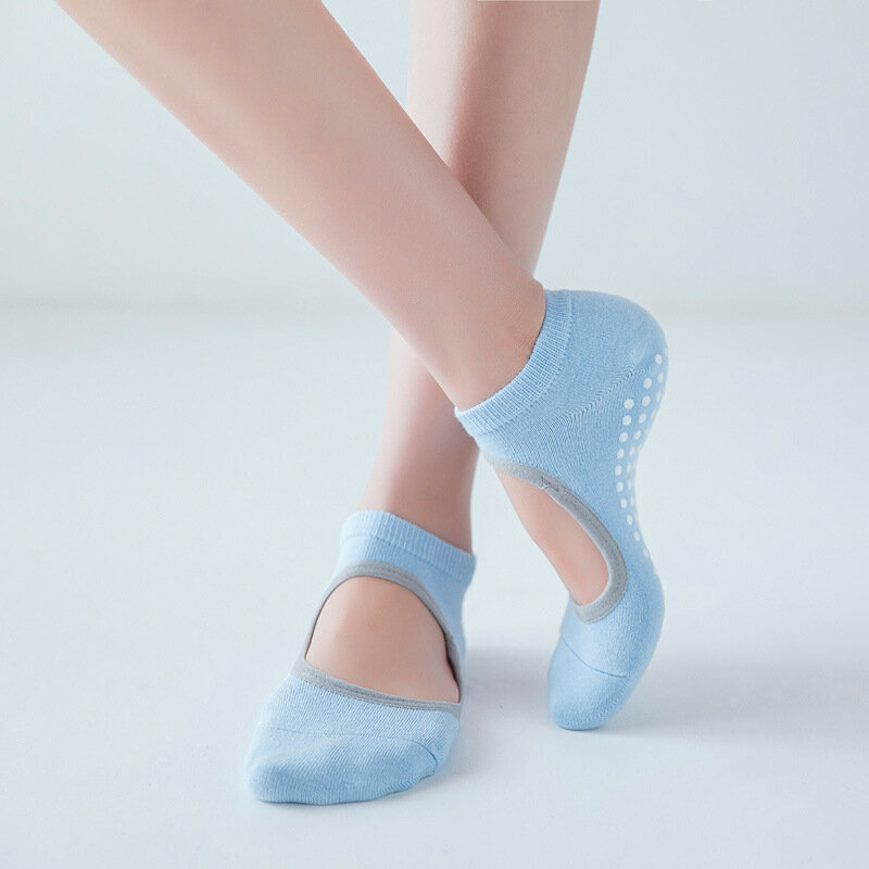 Respirável anti-fricção silicone ioga meias para mulheres, chinelos de esportes quentes com apertos, antiderrapante, Pilates Barre, dança