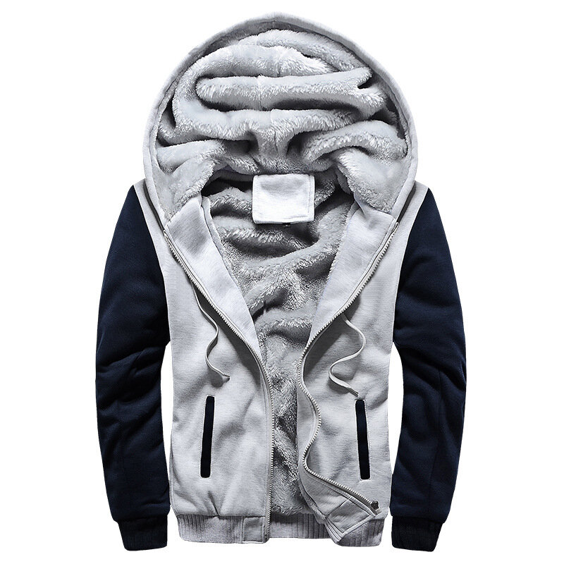 FGKKS-Sudadera con capucha para hombre, chaqueta gruesa de moda, ropa deportiva de piel cálida, chándales de invierno