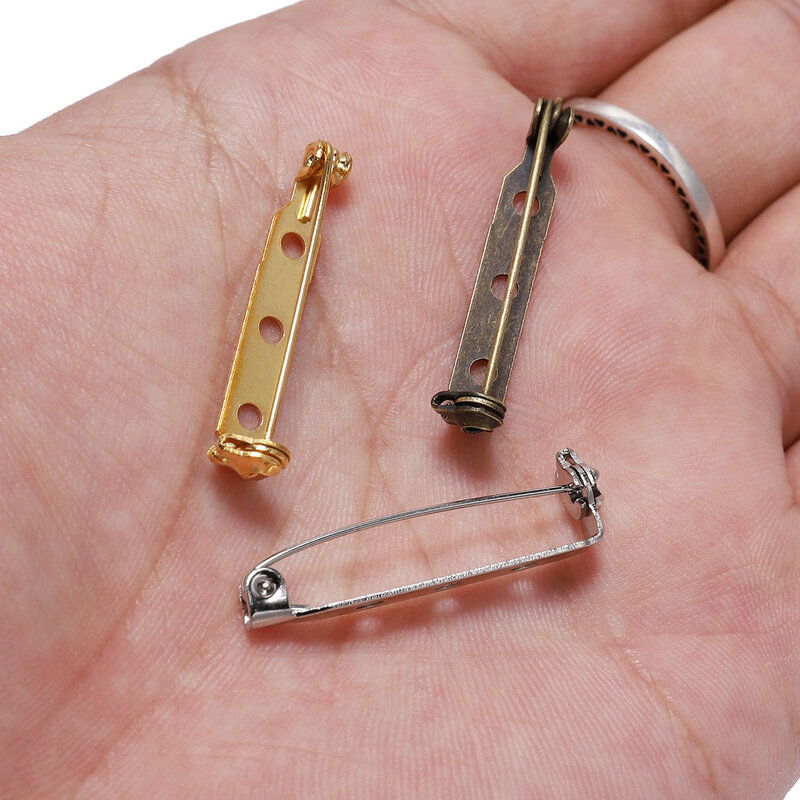 20 Buah 20 25 "32 38Mm Bros Klip Dasar Pin Kosong Kunci Aman Bros Pin Dasar Penahan Lencana untuk DIY Perhiasan Membuat Temuan Persediaan