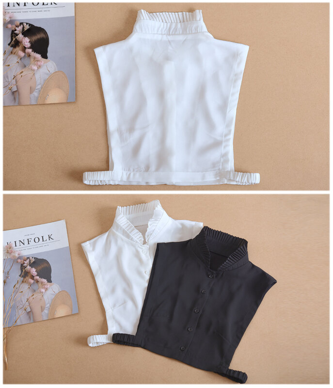 Odpinany do koszuli sweter z imitacją kołnierzyka kobiety ozdobny bluzka Top kobiety odzież akcesoria kobiece jesienne zimowe koszule mesh