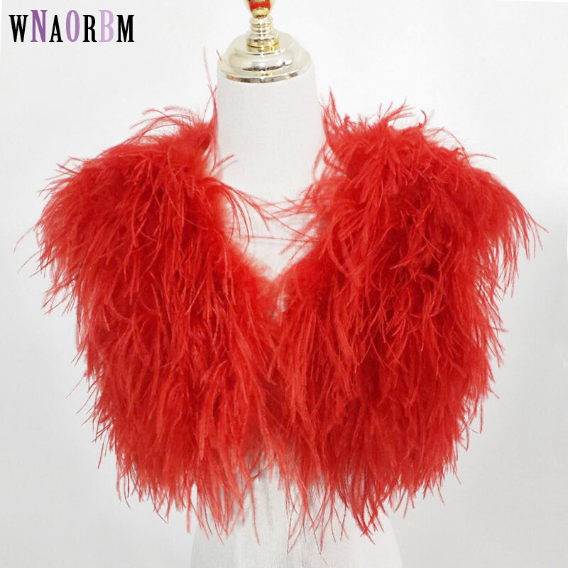 Real natural 100% ostrich fur shawl blouse wedding shawl ostrich hair vest bridal jacket real fur coat customizable