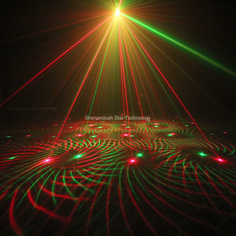 Eshiny mini 4in1 4 padrões whirlwind r & g laser projetor iluminação palco disco dj clube ktv natal bar festa de família luz mostrar p17
