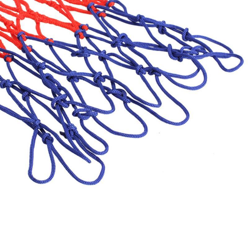 Стандартная нейлоновая баскетбольная сетка 3 мм, спортивная баскетбольная сетка-обруч с ободком и 12 петлями белого, красного, синего цвета