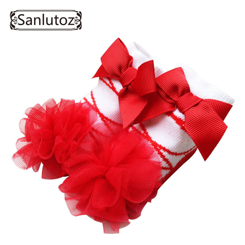 Sanlutozベビーソックス幼児ソックス新生児靴下王女のための休日の誕生日プレゼント女の子ファッション0-12ヶ月