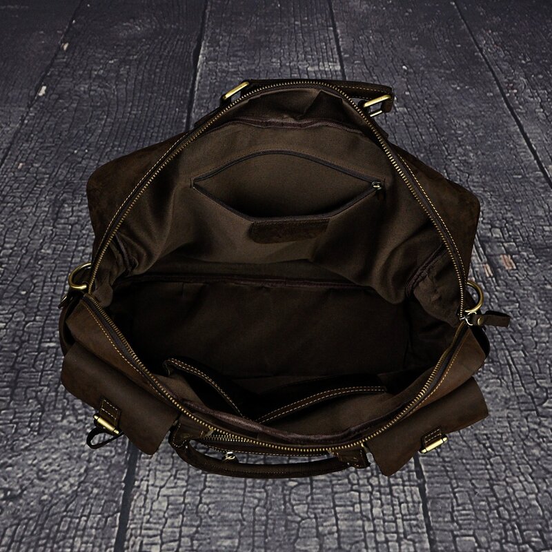 クレイジーな馬の革のファッションビジネスのケースメッセンジャーバッグ男性のデザイン旅行ラップトップドキュメントケーストートポートバッグ3061-d