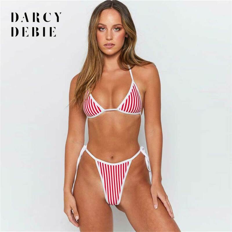 2019 neue Frauen Gestreiften Bikini Set Frauen Bademode Push-Up Padded Badeanzüge Badeanzug Strand Outwear