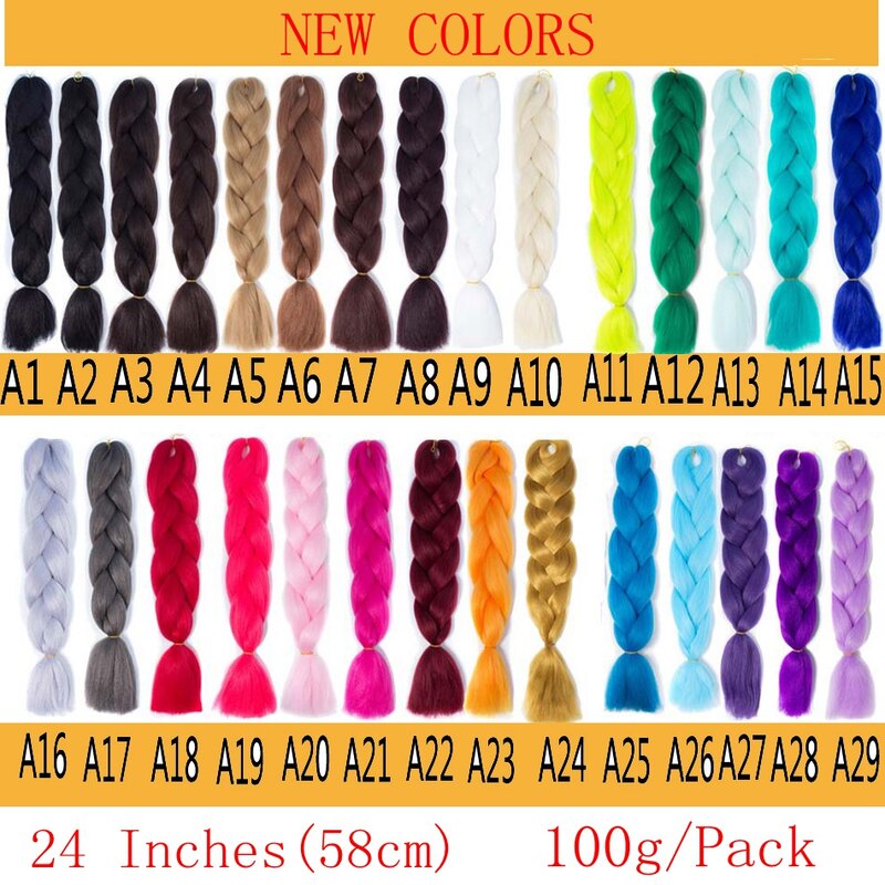 MERISIHAIR  Jumbo Braids Long Ombre Jumbo Synthetic Braiding Hair Yellow Pink Purple Gray Hair Extension Crochet Hair