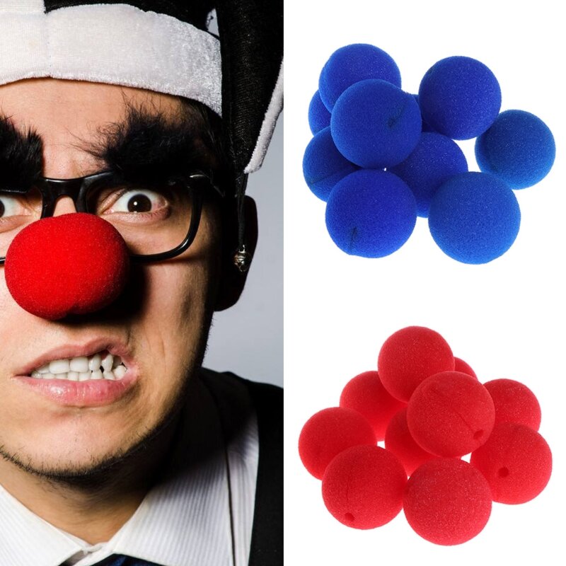 10Pcs ฟองน้ำ Clown Nose สำหรับคริสต์มาสฮาโลวีนเครื่องแต่งกาย Party Toy