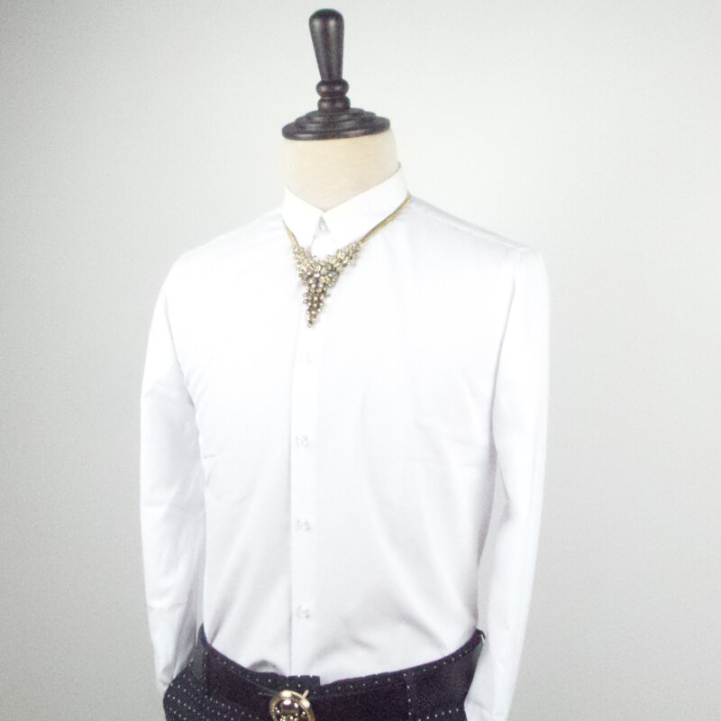 Frete grátis estilo coreano novos diamantes anéis correntes para homens camisas colares acessórios de camisa gravata promoção
