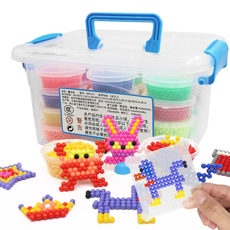 6000 stücke DIY Magie perlen Tier Formen Hand Machen 3D Puzzle Kinder Pädagogisches perlen Spielzeug für Kinder Zauber Aufzufüllen
