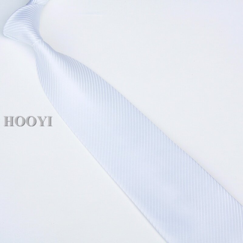 HOOYI 2019 męskie krawaty krawat jednolity kolor biznes czerwony krawat