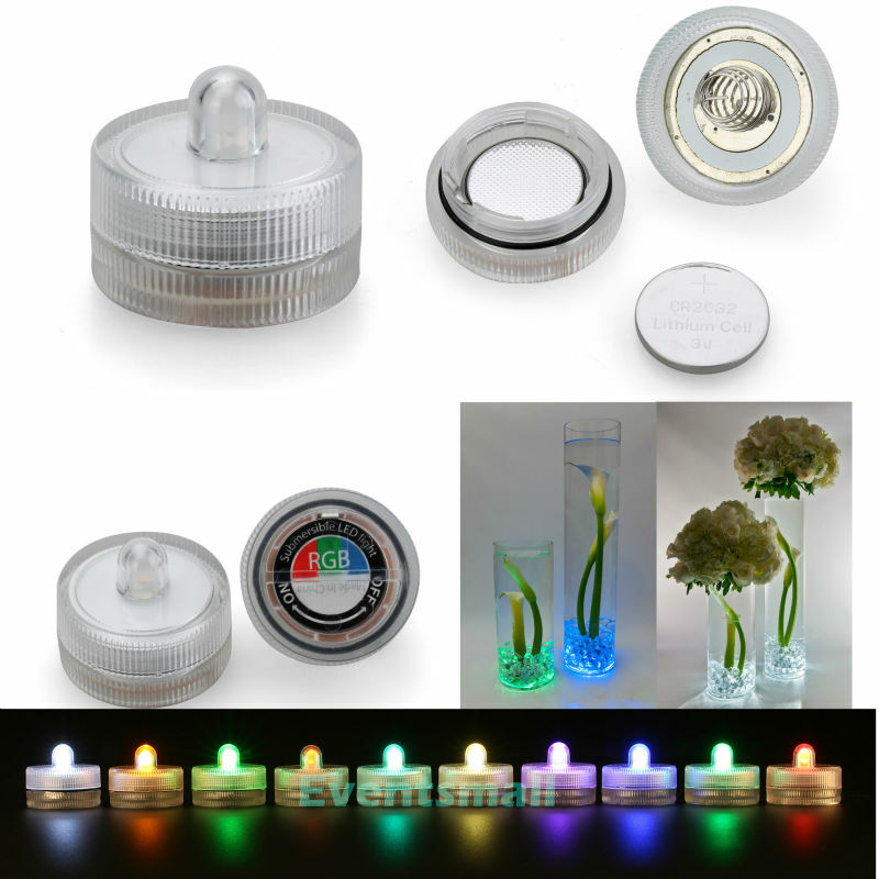 ¡Envío gratis! Luces LED de varios colores para boda, iluminación de producto, funciona con batería, venta al por mayor, pequeñas y individuales
