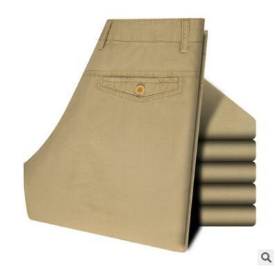 Хлопковые мужские повседневные штаны летние тонкие прямая трубка свободные облегающие брюки с высокой талией для среднего возраста YE243