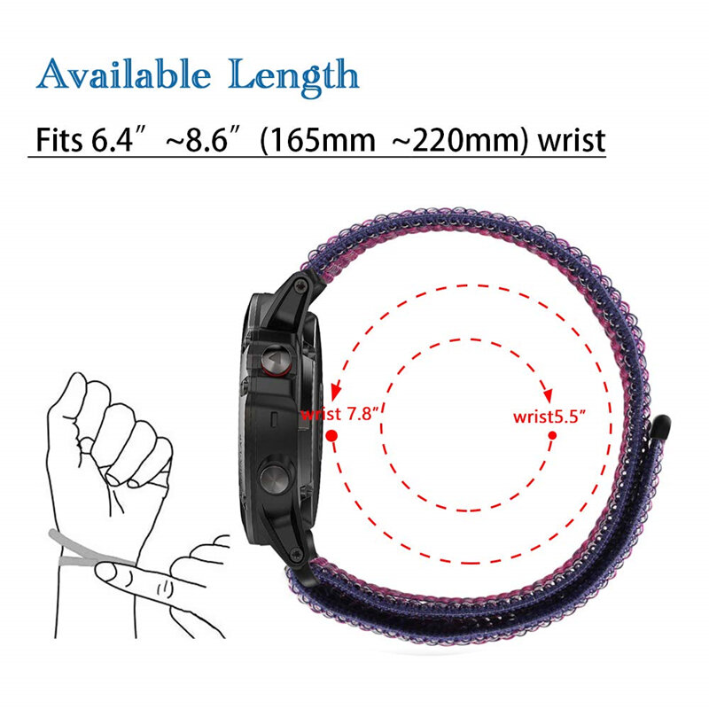 Band for Samsung Galaxy Watch 46mm/Gear S3 Frontier Classic 22mm 20mm Nylon Sport Loop Wrist Strap for Galaxy Watch 42mm/Gear S2