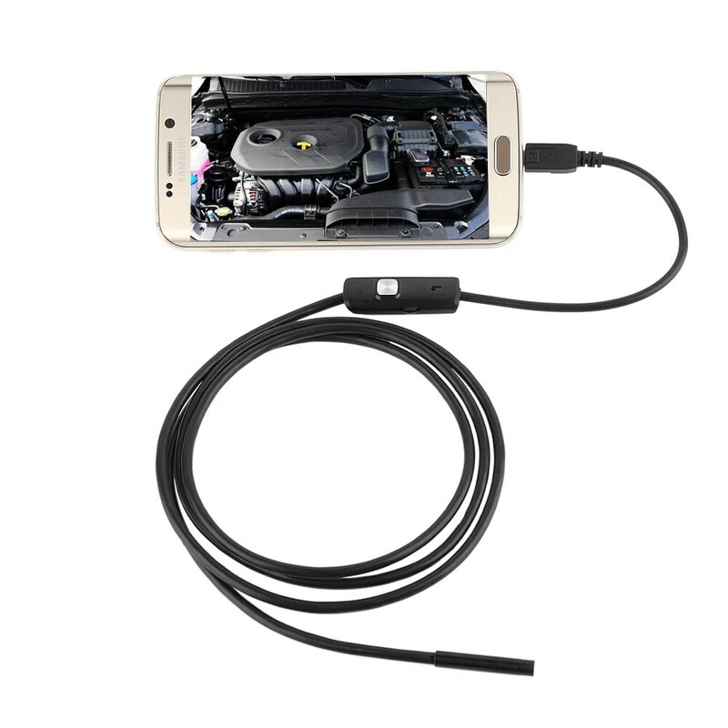 7mm Lens Android OTG USB Endoscope Camera 1M Smart Android Phone USB Borescope Inspection Snake Tube Camera 6LED Dropshipping