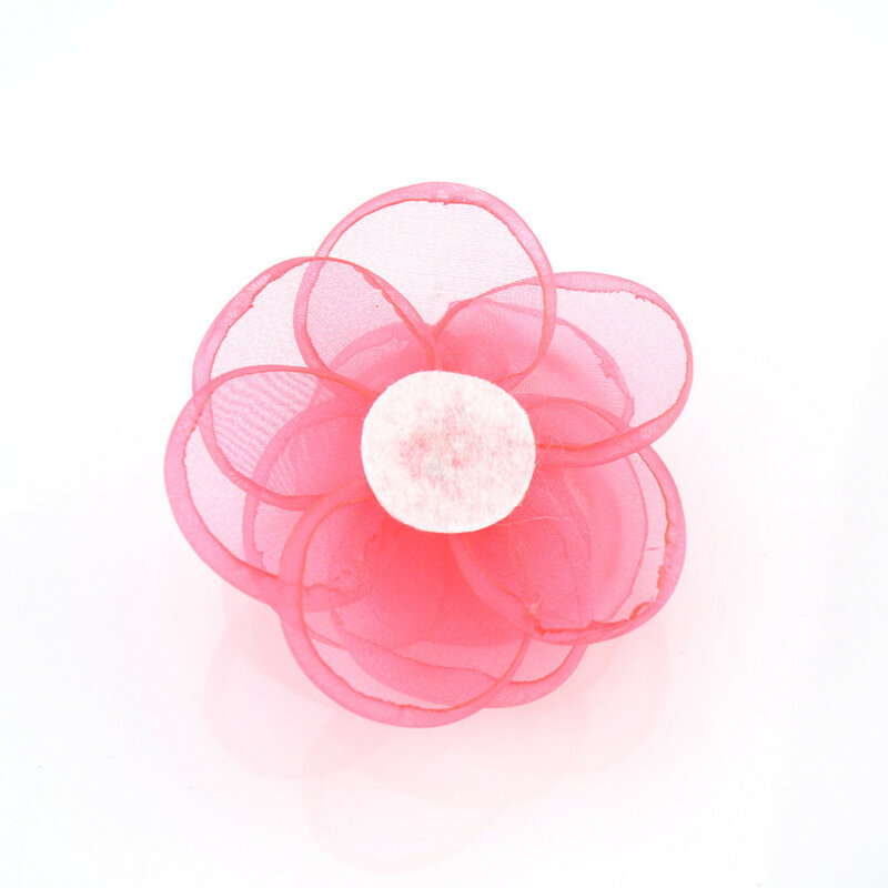 Rosas de Organza transparentes de 3,5 pulgadas, flores de Organza, se puede elegir el color, 50 unids/lote