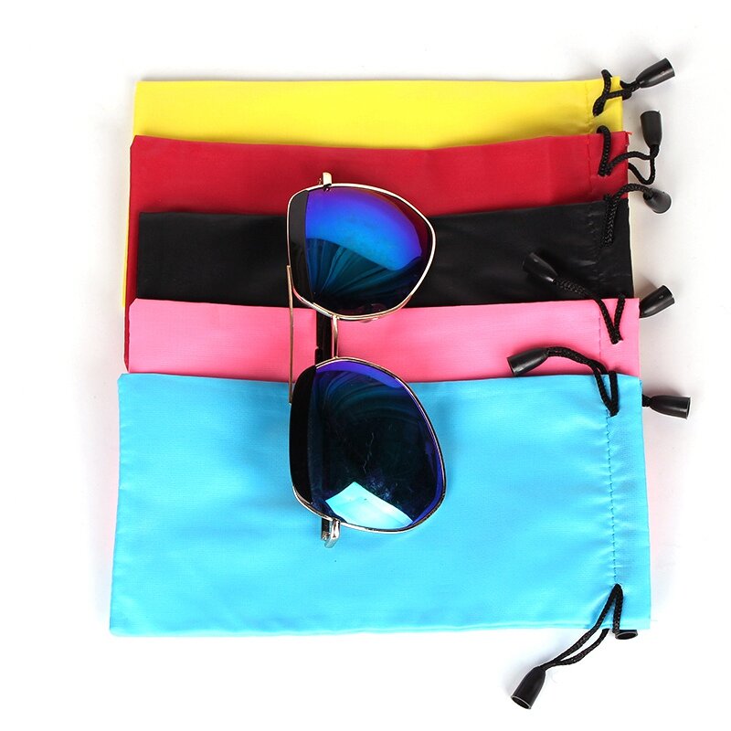 Bolsa para gafas de sol con cordón de alta calidad, funda de tela suave para gafas de sol, 5 colores, nueva